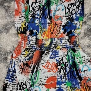 Super cute graffiti comfy jumper/romper size lrg